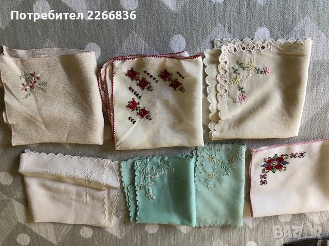 носни кърпички от Соца копринени с бродерия, снимка 1 - Антикварни и старинни предмети - 40518184