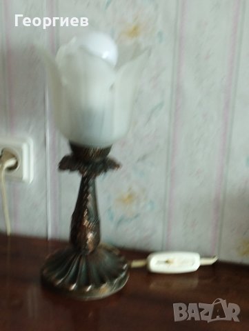 Нощна лампа с бронзова основа, снимка 3 - Други - 40049908