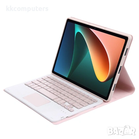 AN05-A Кожен Калъф с Bluetooth Клавиатура и Тъчпад за Xiaomi Pad 5 / 5 Pro - Отделяема, Стойка, Жест, снимка 3 - Калъфи, кейсове - 53071998