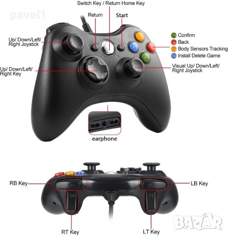 Нов джойстик xbox 360 controller за Xbox 360 и WINDOWS, снимка 3 - Аксесоари - 44343087