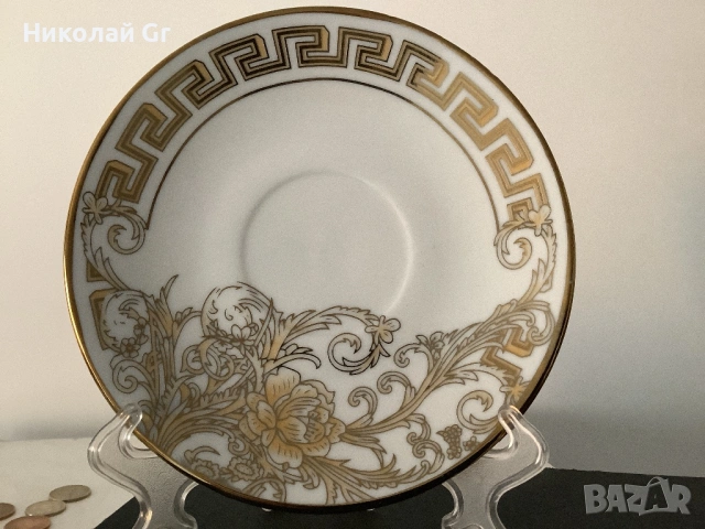 Чаша и чинийка порцелан позлата произведено в Германия отличен състояние , снимка 2 - Колекции - 53139502