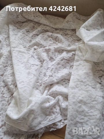 Нов плат Бяла дантела 1.25/1.52м, снимка 2 - Платове и дамаски - 53574724