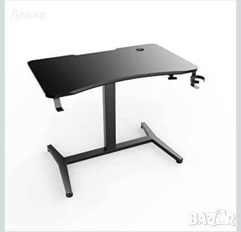 Геймърско бюро с регулируема в-на ,кука за слушалки и поставка за чаша, снимка 3 - Бюра - 51715152