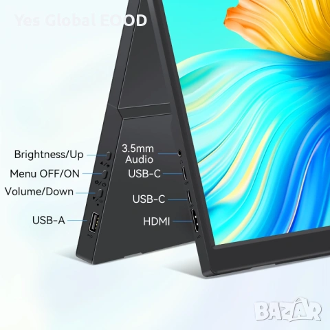 14" Touch монитор 1920x1200 IPS 100% sRGB, снимка 2 - Монитори - 53628640