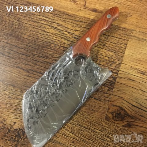  Full Tang Carbon Steel Handmade Chef Knife High Quality кухненски сатър 1250 гр, снимка 1 - Ножове - 40701452