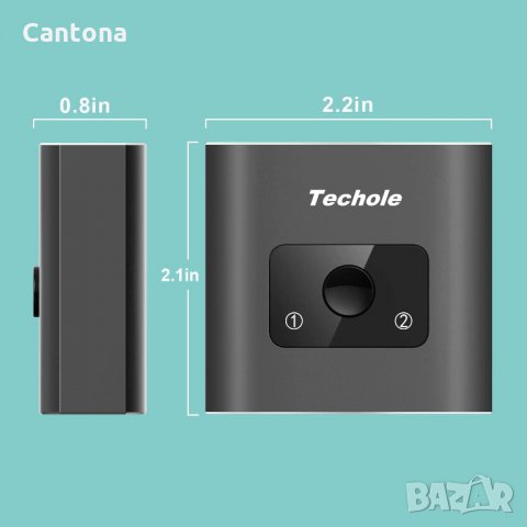 Techole 4K HDMI сплитер-алуминиев двупосочен, 2 x 1/1 x 2, 4K 3D 1080P за Xbox PS, РС,​ HDTV, снимка 6 - Части и Платки - 35982916