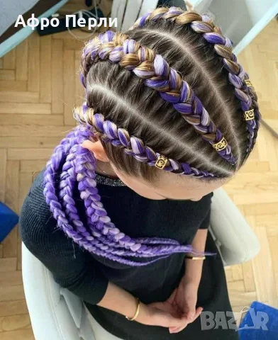 🎁Боксьорски Плитки 👑Box braids Детски прически Опашки Бохо Туистъри Ариел Къдрици Афро Канекалон , снимка 15 - Аксесоари за коса - 55848181