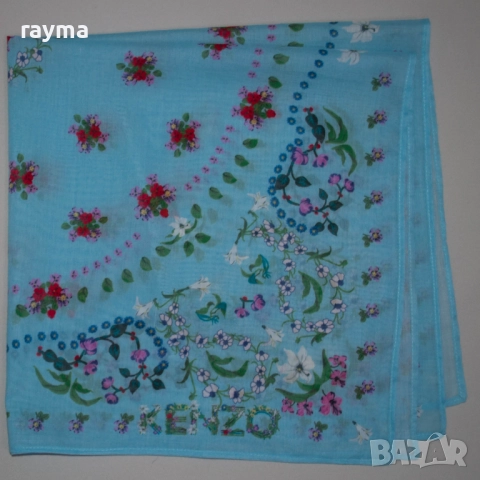 Kenzo памучен квадратен шал принт 59Х59см, снимка 5 - Шалове - 51453671