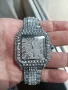 Уникален Часовник Cartier Картие All Diamonds Crystals Copy Унисекс Мъжки дамски Римски цифри , снимка 2