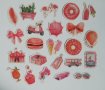Скрапбук стикери за декорация Pink life - 23 бр /комплект 