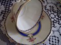 Стар сервиз за ЧАЙ порцелан SCHLAGGENWALD BOHEMIA Бяло синьо злато Рядка находка, снимка 12
