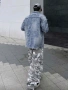 Ново мъжко карго дънково яке риза Street Style накъсан вид овърсайз деним памук ХЛ, снимка 5