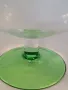 голяма стъклена ваза във формата на чаша духано зелено стъкло 21/4, снимка 3