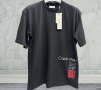 *Calvin Klein* Тениска с къс ръкав в черен цвят, изчистен модел, Premium quality