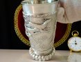 Бокал,халба от калай с ловна картина шедьовър,авторска, снимка 9
