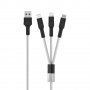 Кабел за зареждане Yookie CB13, 3 в 1, Micro USB, Lightning, Type-C, 1.0m, Черен, снимка 1 - USB кабели - 34369823