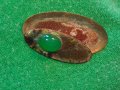 СТАРА БРОШКА с ШЛИФОВАН ЗЕЛЕН АХАТ - КАБОШОН за КОЛЕКЦИЯ 19401, снимка 10