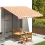 vidaXL Резервен плат за тента, жълт и оранжев, 400x300 см, полиестер, снимка 2