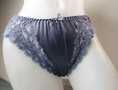S/M сиви сатенени бикини с дантела отпред, снимка 2