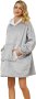 Свободна пижама худи hoodie - светло сива