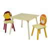 Детска Дървена Маса с 2 Столчета, Комплект - за Учене, Игра, Рисуване, Хранене - ANIMALS, снимка 1 - Мебели за детската стая - 41445193