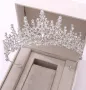 Сребриста златиста розови камъни островърха метална корона диадема тиара с камъни детска дамска , снимка 4