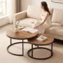 HOMCOM Комплект от 2 кръгли масички за кафе, снимка 2