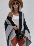 Дамска широка модна жилетка с цветни блокове - 023, снимка 4