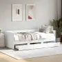 vidaXL Дневно легло с чекмеджета, без матрак, бяло 90x190 см, снимка 2