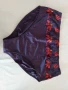 2XL Еластична бикина в лилаво с червени бродирани цветя , снимка 5