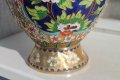 Стара китайска ваза - бронз с емайл , снимка 5