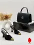 Gucci Дамски Елегантни Обувки С Ток Монограм Каишка И Метален Златен Връх - 2 Цвята Код SEM-719, снимка 3