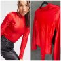 червено боди ефект кожа , снимка 1 - Блузи с дълъг ръкав и пуловери - 31350267