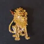Позлатен лъв-винтидж брошка, снимка 1