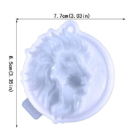 Лъв Лъвска глава кръгъл силиконов молд форма фондан гипс шоколад висулка декор украса, снимка 5 - Форми - 44751571
