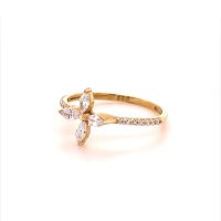 Златен дамски пръстен 1,29гр. размер:56 14кр. проба:585 модел:16477-5, снимка 2 - Пръстени - 40747566