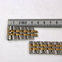 Стоманена верижка с позлатени връзки за Breitling, снимка 3 - Каишки за часовници - 42222215