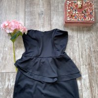 Мини черна тип бюстие  елегантна коктейлна парти рокля пеплум , снимка 8 - Рокли - 37274592