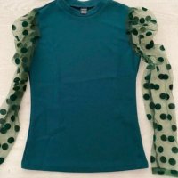 елегантна блуза с ефектни ръкави, снимка 2 - Блузи с дълъг ръкав и пуловери - 41144698