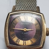 Дамски ретро позлатен механичен часовник Sekonda 17 jewels, снимка 2 - Антикварни и старинни предмети - 39080510