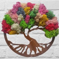 Пано Дървото на живота със пъстри цветове скандинавски мъх, снимка 1 - Декорация за дома - 41317022