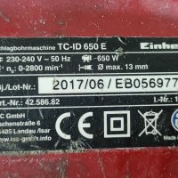 Ударна бормашина EINHELL TC-ID 650 E, снимка 3 - Бормашини - 41792901