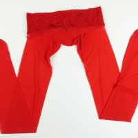 XS нов червен безшевен дамски чорапогащник с ниска талия, снимка 4 - Бельо - 44406978