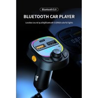 C28 CAR Bluetooth FM трансмитер - 3.1 А, 7 LED светлини, 2xUSB + TYPE C, снимка 2 - Аксесоари и консумативи - 42436570