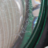 Авторска кристална бомбониера-Vase en cristal izumrud Val saint Lambert  Art déco/, снимка 5 - Антикварни и старинни предмети - 44514561