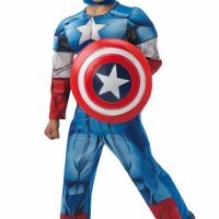 Костюм на Капитан Америка с мускули, маска и щит, снимка 1 - Други - 41561829