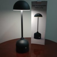 Toowell Акумулаторна настолна нощна лампа сензорна димируема, черна, снимка 8 - Настолни лампи - 44499609