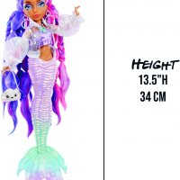 Кукла Русалка Mermaze Mermaidz Опашкaта си променя цвета Кукла Барби 34 см, снимка 3 - Кукли - 39772362