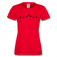 Дамска тениска Heartbeat Mountain,Изненада,Подарък,Поход,Връх,Хижа, снимка 3 - Тениски - 36373364