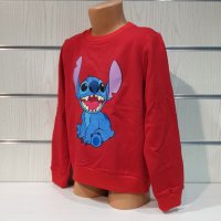 Нова детска ватирана блуза с дълъг ръкав Стич (Stitch) в червен цвят, снимка 3 - Детски Блузи и туники - 38996197